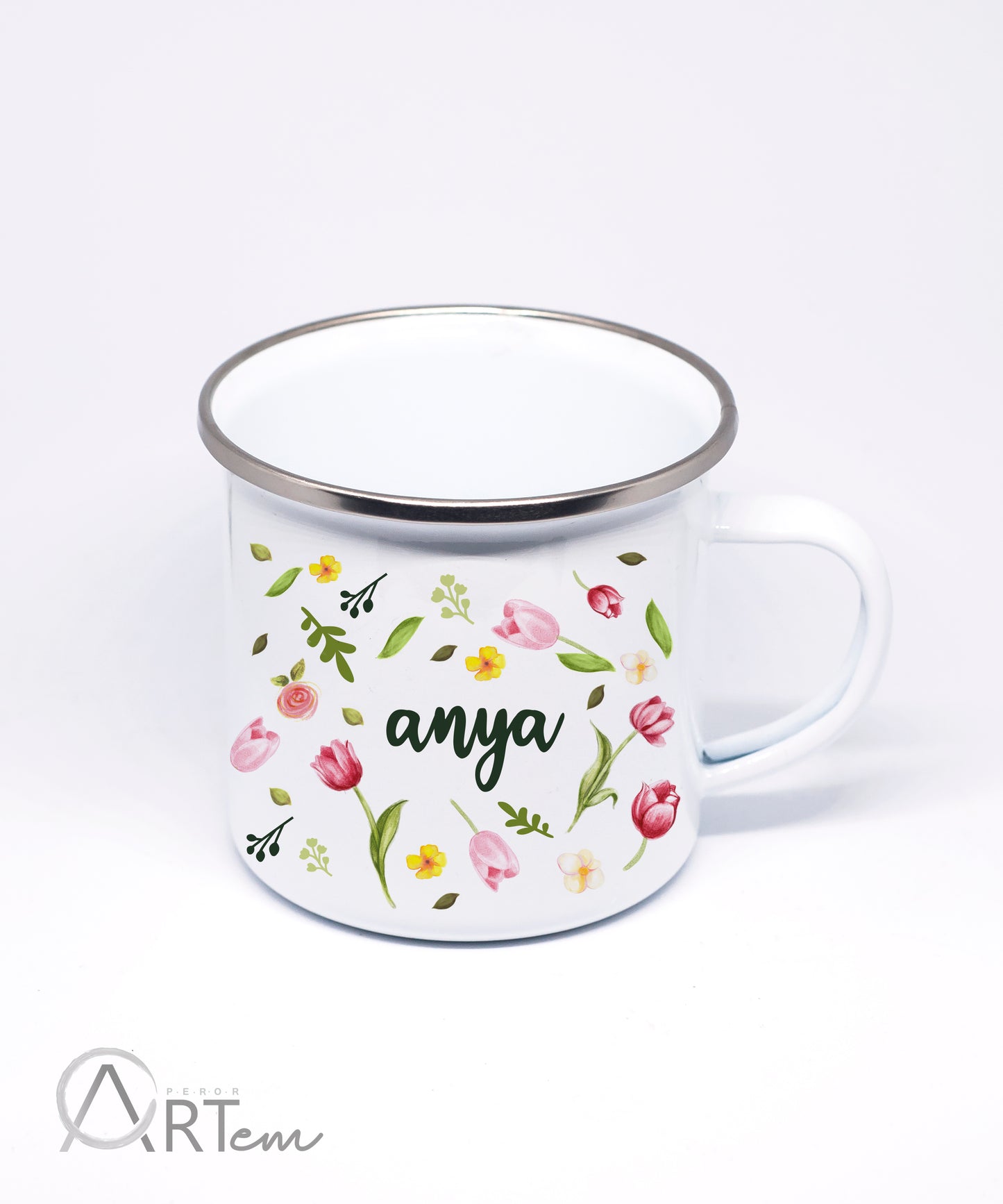 Virágos bögre, anya felirattal