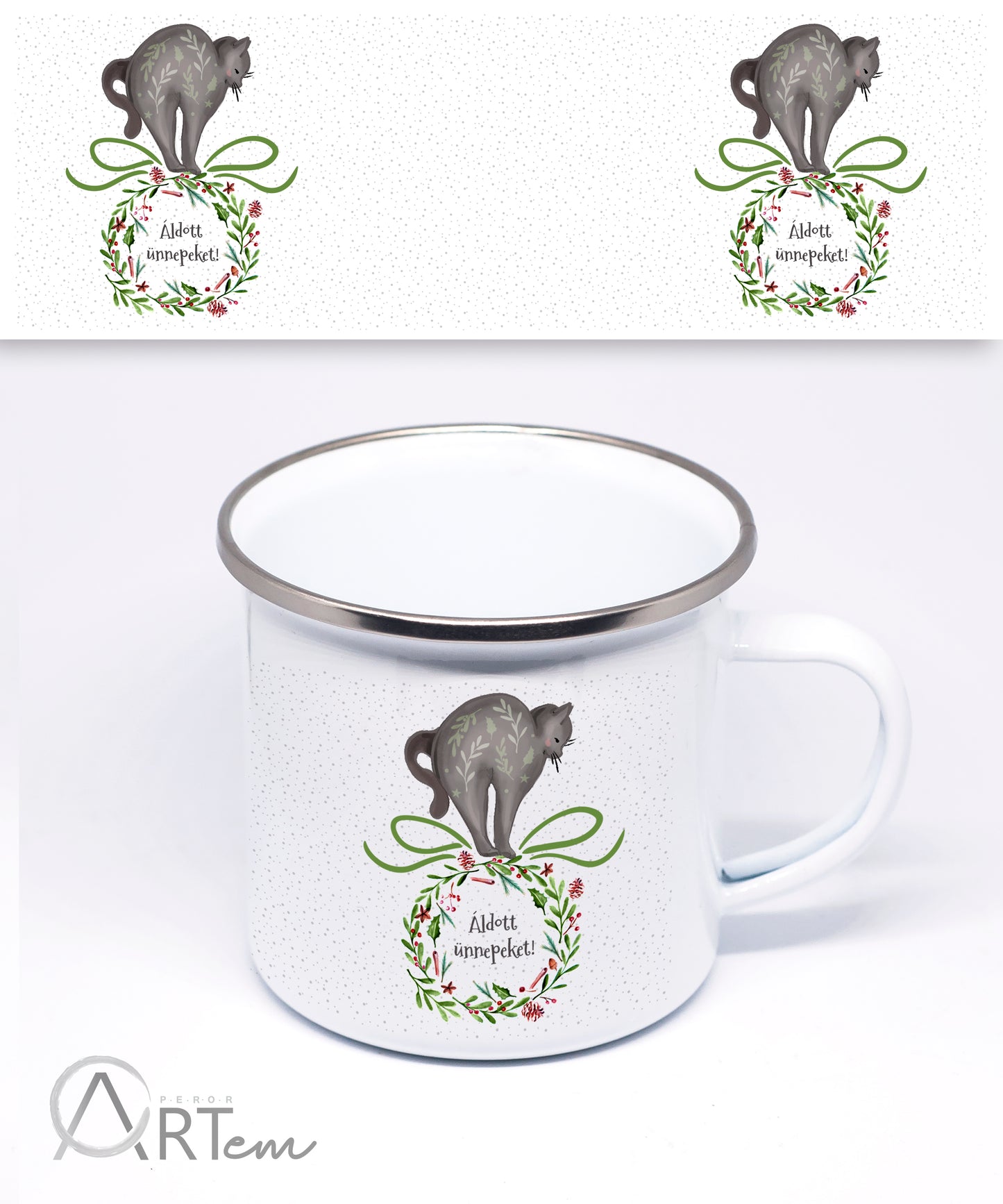 Cicás karácsonyi bögre