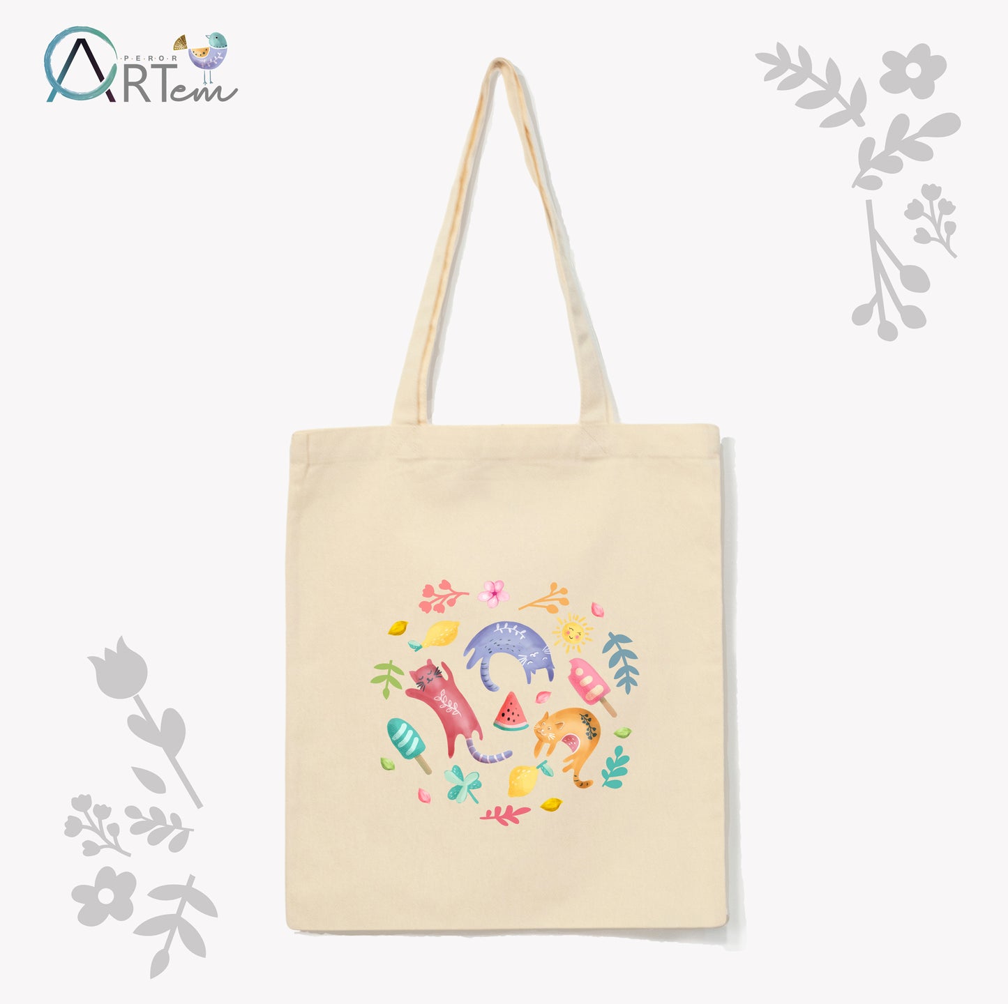 Cicás szatyor nyári díszítéssel