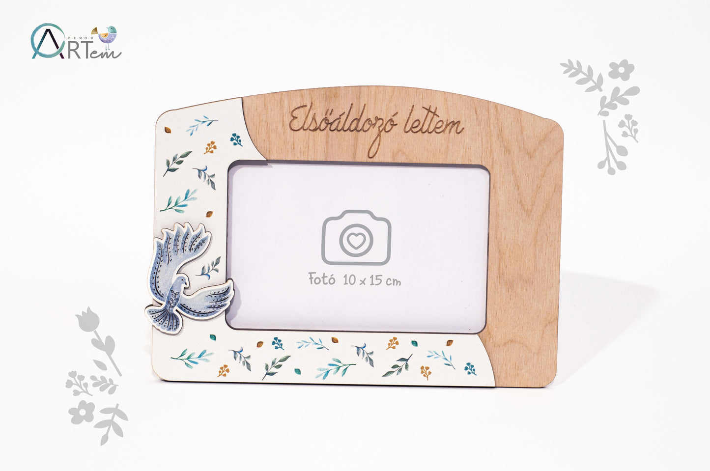 Elsőáldozó lettem képkeret natúr alappal