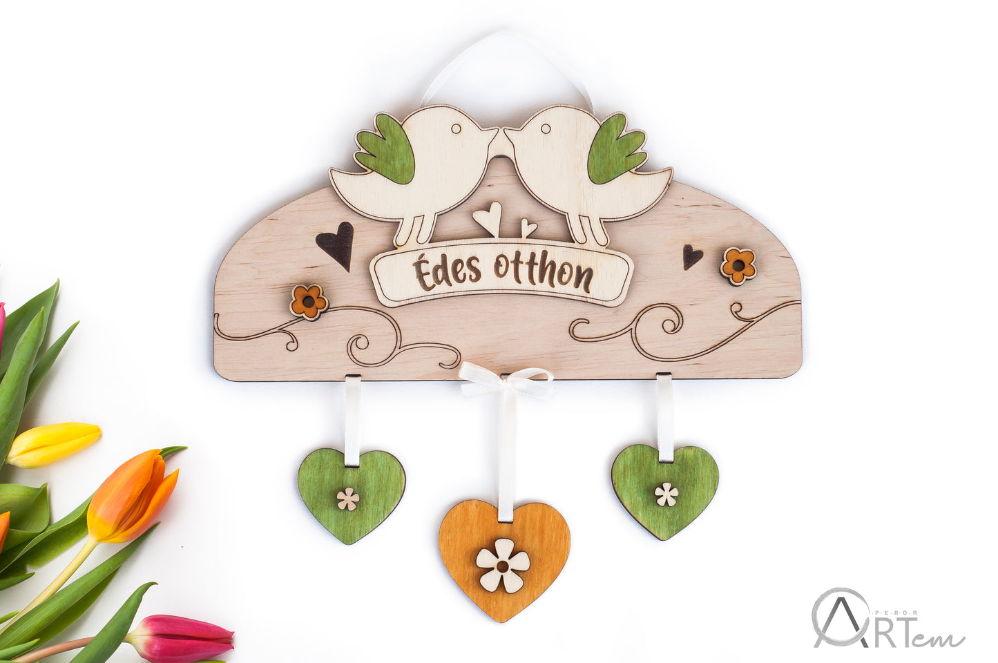 Madárkás ajtódísz