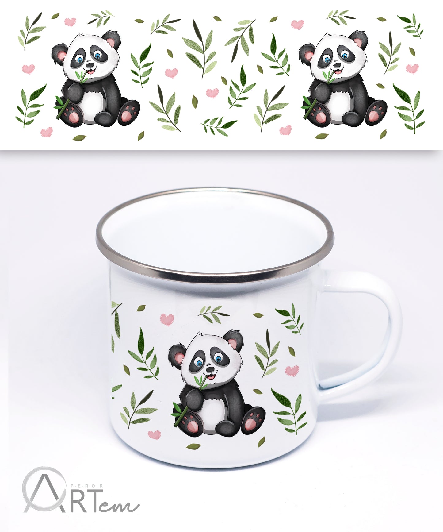 Pandás bögre