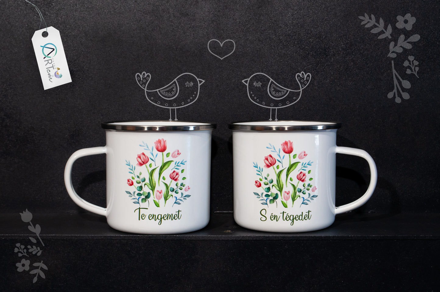 Te engemet s én tégedet tulipán díszítéssel