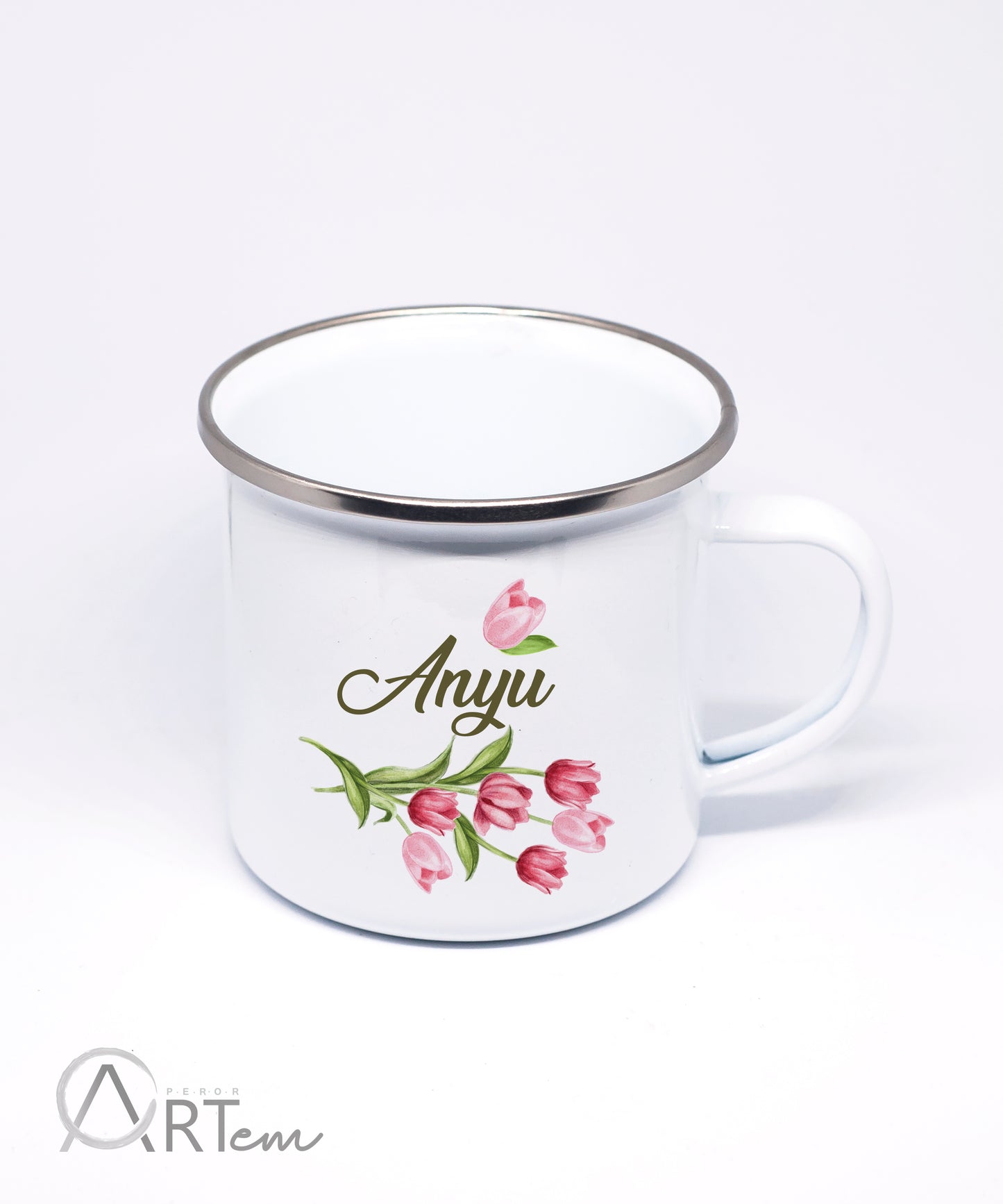 Anya bögre tulipán csokorral