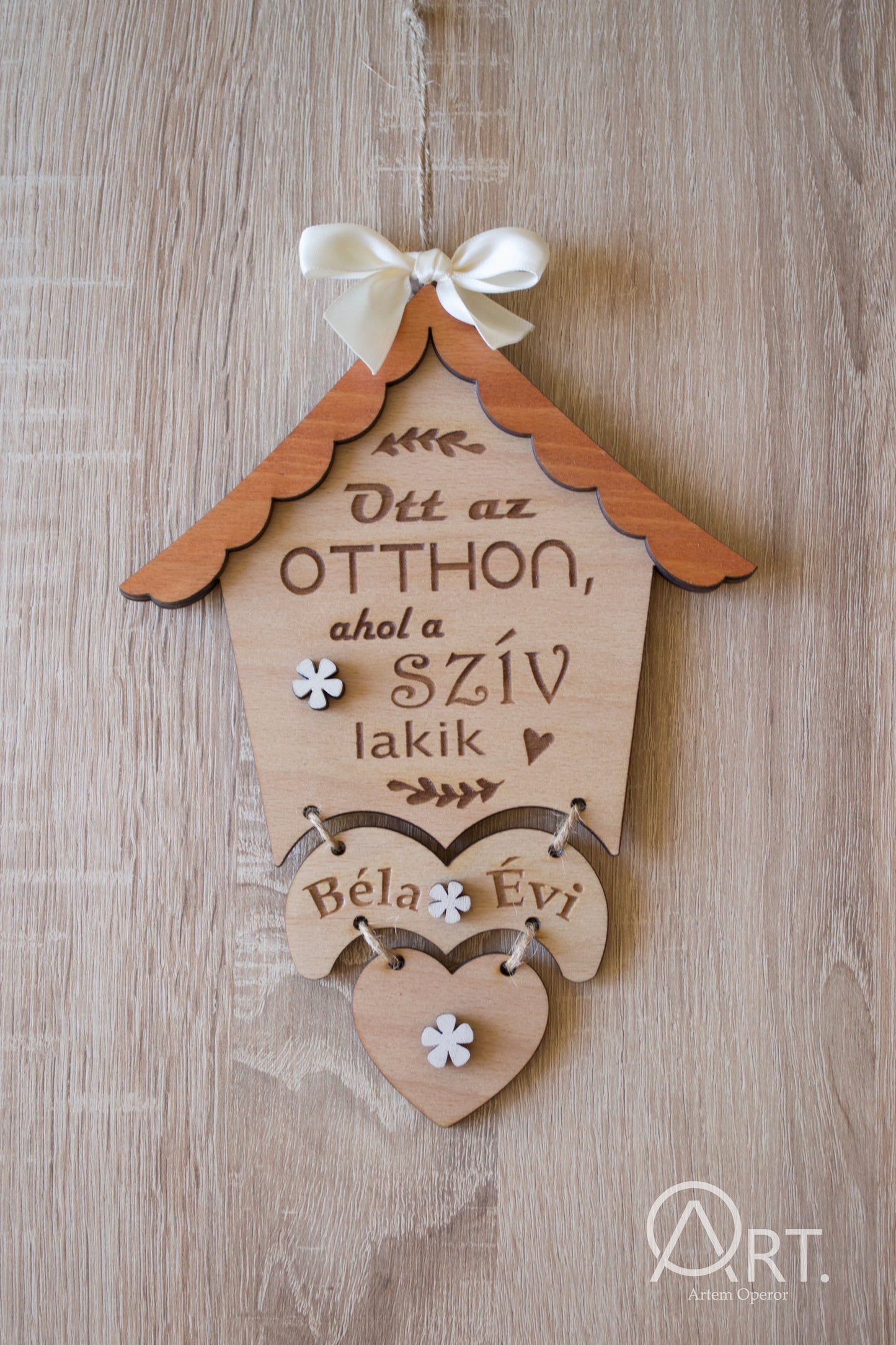 Személyre szabható kis házikós ajtódísz