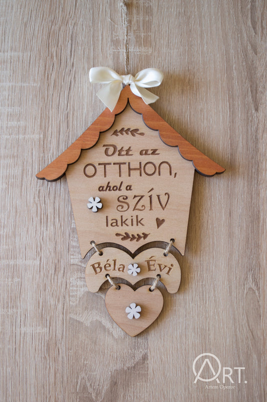 Személyre szabható kis házikós ajtódísz