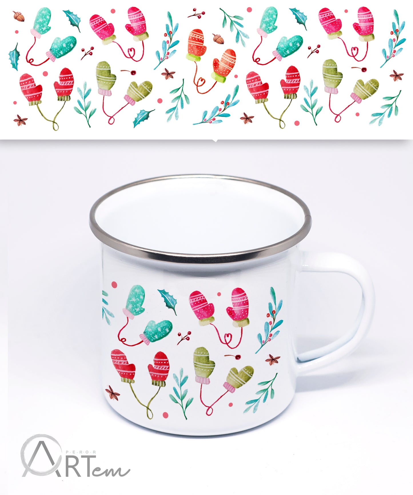 Bögre kesztyű mintával