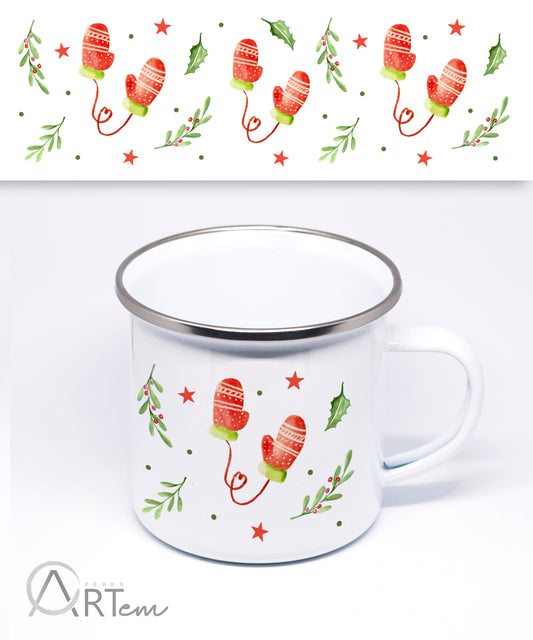 Bögre narancssárga kesztyűvel