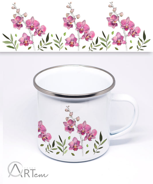 Orchideás bögre